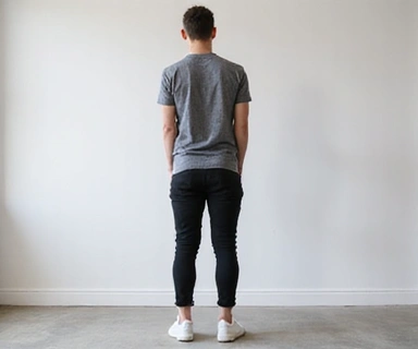 Person with a sedentary lifestyle posture before transformation