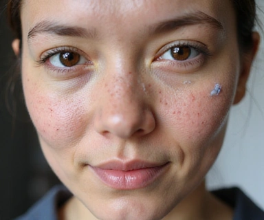 Person struggling with skin issues before transformation