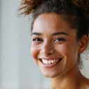 Smiling person, looking healthy and happy